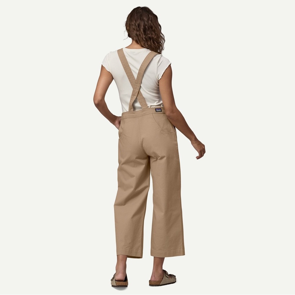 Stylish Tan Women's stand up cropped Patagonia Overalls - Picture 6 of 6